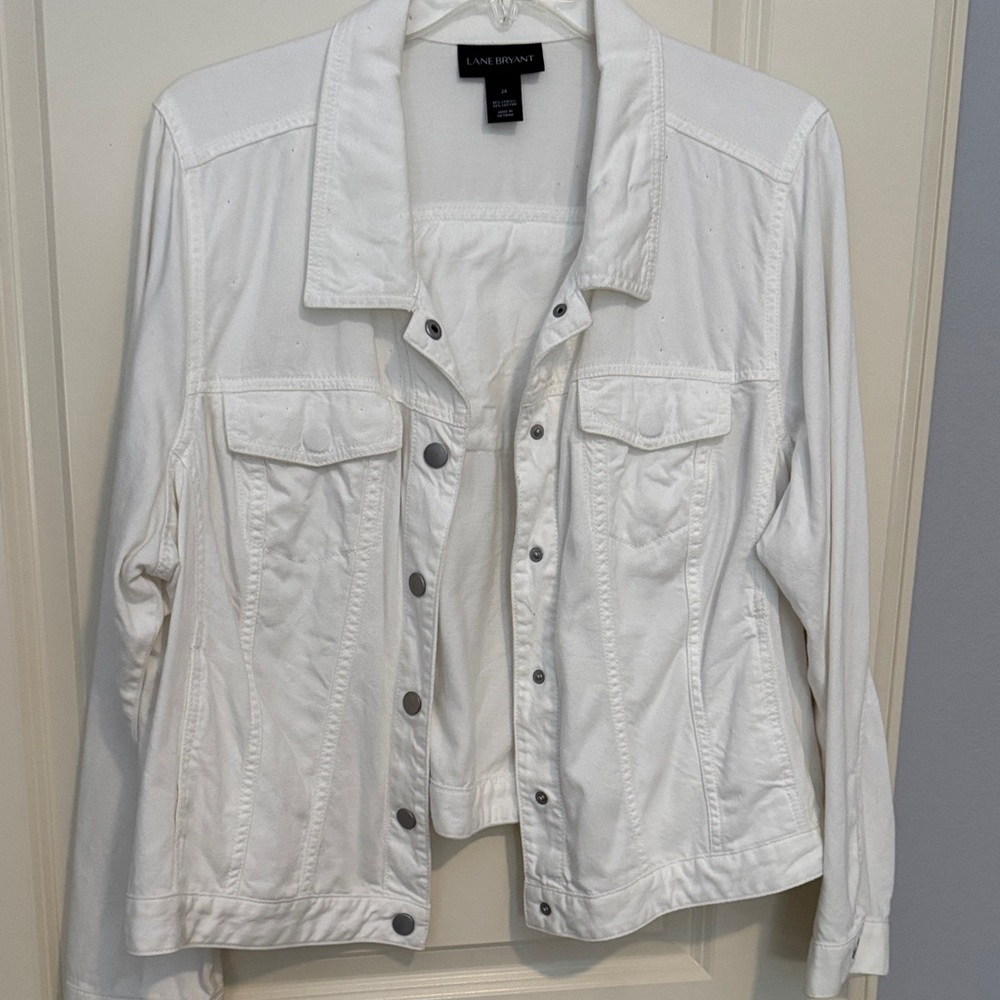 Lane Bryant Women's Classic White Jean Jacket